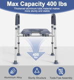 Toilet Seat with Handles & Padded Seat, Adjustable Height & Width HOMLAND