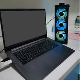 Aluminum Laptop Cooling Pad Stand, Height Adjustable Magnetic Fan Cooler