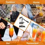 TONGCHANT Cast Iron Juicer, Heavy Duty Manual Citrus Press | Hand Press Juicer for Orange Lemon Pomegranate, High Leverage for Easy Juicing, Stainless Steel Cup, Black
