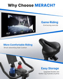 MERACH Exercise Bike, Brake Pad Stationary Bike with Exclusive App, Low Noise Indoor Cycling Bike with 300lbs Weight Capacity, Tablet Mount and Fitness Courses for Weight Loss