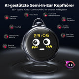 NE71 AI Translation Earbuds-Smart Wireless Earbuds, Retro Pocket Watch Bluetooth Headphones with LCD Touch Screen Case, Support 164 Languages, Noise Cancellation,Wireless Earbuds Suitable