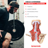 SAWANS Neck Trainer Harness for Weight Sports - Neck Stretcher & Head Trainer - Adjustable, Black SAWANS