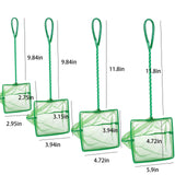 4 Pack Aquarium Fish Net Fine Quick Catch Mesh Nylon Fishing Catch Nets with Plastic Handle for Fish Tank Mesh Nets Scoop - Green