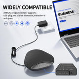 Bluetooth Speakerphone, Conference Speaker with Microphone,360°Voice Pickup, with 2 Expansion Microphones, fits 8 People AIRHUG