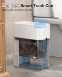Touchless Automatic Bathroom Trash Can with Lid - 3 Gallon Slim Motion Sensor Garbage Can for Bedroom, Kitchen