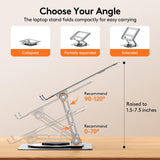 Laptop Stand for Desk - 360° Rotating Base, Ergonomic Foldable Computer Stand for Laptop Riser, Height Adjustable