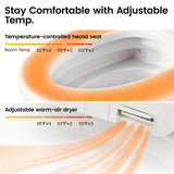 Smart Toilet with Built-in Bidet, One-Piece Bidet Toilet for Bathrooms, YA60 Bidet Toilet with Auto Flush, Kick Flush, Heated Seat, Warm Water and Dryer, Night Light, and Blackout Flush