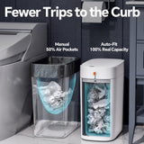 Bathroom Trash Can with Lid, 3.5 Gallon Slim Touchless Sensor Trash Can, Automatic Suction Smart Trash Can