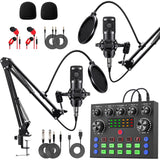 Podcast Equipment Bundle for 2, V8s Voice Changer with BM-800 Podcast Microphone Bundle - Studio Condenser Microphone Perfect for Podcasting, Recording, Singing, Streaming and Gaming sktome