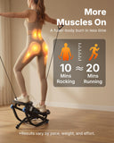 Merach Rocking Steppers for Exercise at Home, 3D Motion Stair Stepper with Resistance Bands for Full Body Workout & Low-Impact Balance Board, 330 LBS Loading Capacity Exercise Equipment（Black）