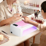 krofaue 380W Fast Curing UV Nail Lamp with Auto Sensor Professional Cordless UV Light for Gel Nails with Detachable Arm Rest, 6 Timers UV/LED Nail Dryer for Nail Salon and Home DIY