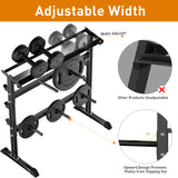 UBOWAY Compact Dumbbell Rack Stand Barbell Rack: Weight rack for Dumbbells, Olympic Barbell Bar, Olympic Weight Plates - Weight Storage Rack for Strength Training Home Gym Fitness Exercise Equipment Uboway