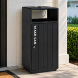 BEAMNOVA 18.2 Gal Outdoor Commercial Trash Can with Lid, Door, Lock