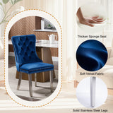 SSLine Faux Stone Round Dining Table Set for 6 w/Velvet Chair,Mars Pattern