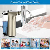 PZOTRUF Automatic Soap Dispenser, Touchless Dish Soap Dispenser 17oz/500ml with Infrared Sensor, 5 Adjustable Soap Dispensing Levels, Liquid Hand Dispenser for Bathroom Kitchen Sink(Champagne Gold)