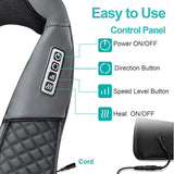 Neck Massager, Portable Electric Shiatsu Back Massage Device with Heat, Deep Tissue 3D Kneading Pillow for Muscle Pain Relief Medcursor