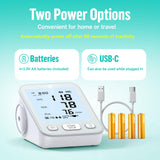 RunStar Upper Arm Blood Pressure Monitor with Wide Range Cuff (8.6'' - 16.5'') for Home Use FSA&HSA Eligible, Automatic Digital BP Machine with Storage Bag, 2x99 Reading Memory, Grey
