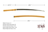 1095 Clay Tempered Shirasaya Katana, Hand Forged Full Tang Blade