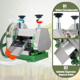 INTSUPERMAI Manual Sugar Cane Juicer Commercial Sugarcane Press Extractor Crusher Squeezer Stainless Steel Sugar Cane Press with Peeling Knives