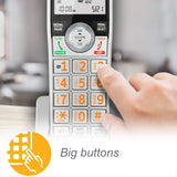 Expandable Corded/Cordless Phone with Smart Call Blocker, Silver/Black with 3 Handsets AT&T