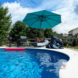 PURPLE LEAF Patio Outdoor Umbrella 11 Feet Round for Pool Turquoise