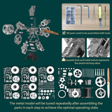MechPuConToy DM116 Mini Metal Engine Model Kit That Works, 1:6 Five-Cylinder Radial Engine Aircraft Engine Electric Model DIY Assembly Kit, Science Education Educational for Youth & Teens (250+ PCS)