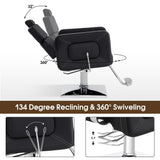 BarberPub Classic Hydraulic Reclining Barber Chair Salon Styling Beauty Spa Chair 2065 (Black)