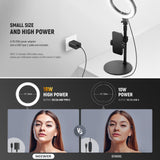 NEEWER 8" 18W High Power Desk Ring Light with Stand & Phone Holder, Circle Selfie Ringlight for iPhone Streaming Vlogging Recording, Video Conference Lighting Kit for Laptop Computer Zoom Call, RH8B