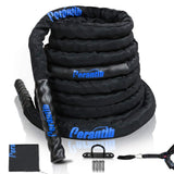 Perantlb Battle rope with wear-resistant nylon protective sleeve ，Heavy Battle Rope for Strength Training Home Fitness Exercise Rope， Anchor Strap Kit Included (2" x 30 ft Length)