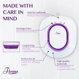 Sitz Bath for Hemorrhoids Relief, Foldable Basin for Toilet Seat, Ideal for Essential Postpartum Care, Perineal Soaking & Hygiene, Includes Hand Flusher with Sprayer, V Steaming Tub by Fivona