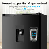 Kismile 4.41Cu.Ft Fridge with Freezer Compact Refrigerator Water Dispenser Single Door Mini Refrigerator Fridge, Adjustable Thermostat (Black)