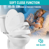LimLuc Elongated Toilet Seat Risers for Seniors, 2.5 Inch Elevated Toilet Seat with Slow Close, Non-Slip Raised Toilet Seat, 18.5" Fit for Elongated Toilet, White