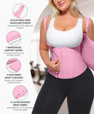 SHAPELLX Waist Trainer for Women Tummy Control Shapewear Postpartum Faja Body Shaper with Adjustable Strap Pink 3XL