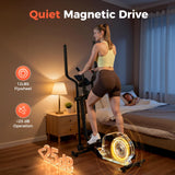 YOSUDA Foldable Elliptical Exercise Machine for Home,15IN Stride Compact Folding Elliptical Training Machine Only 2 sq ft for Small Spaces, Elliptical Cross Trainer with 16 Magnetic Resistance Levels