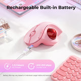 seenda Wireless Trackball Mouse, Ergonomic Bluetooth Rollerball Mouse,Pink