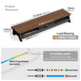 AFOOYO Dual Monitor Stand Riser,LED 2-Tier 39.3 Inch Computer Monitor Stand for 2 Monitors,Office Desktop Organizer with Storage Drawer and Phone Holder for Laptop,PC,Computer,Printer,Walnut