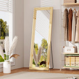 ZHUNFA Full Length Mirror,71x32 Inch Full Length Mirror Wall Mounted,Vertical Hanging,Leaning Standing for Bedroom,Living Room,Rectangular Wooden Frame,Log Color.