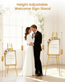 53.9" Gold Easel Stand for Sign, Display Easel for Wedding Sign, Painting