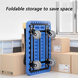 Heavy-Duty Foldable Push Cart Dolly with 1100lbs Capacity Space-Saving Flat Bed Carts