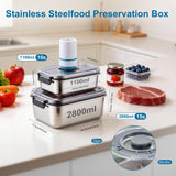 Electric Mason Jar Vacuum Sealer Kit, One-Touch Mason Jar Sealer for Wide Mouth & Regular Mouth Mason Jars, with 2 Date-Recordable Stainless Steel Food Storage Containers for Food Preservation