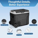 Antarctic Star 12 Volt Refrigerator,53QT(50L)Electric Cooler Compressor, Portable Refrigerator -4℉~68℉,Car Fridge 12/24V, BLACK