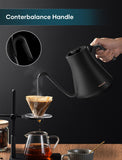 INTASTING Electric Kettle, Gooseneck Electric Kettle, ±1℉ Precise Temperature Control, Stainless Steel Interior, Quick Heating for Pour Over Coffee, Tea & Boiling Water, 0.9L (Black)