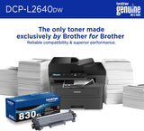 Brother DCP-L26 Series Wireless Monochrome 3-in-1 Laser Printer, 36 ppm in Black, 250 Sheets, Mobile Printing