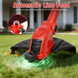 RAXONE 21V Cordless String Trimmer & Edger, 12" Auto-Feed Grass Cutter with 2.5Ah Battery & Fast Charger, 2-in-1 Electric Lawn Tool Includes 10 Lines for Garden and Yard Maintenance