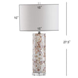 Coastal Cream Shell 31-inch Bedroom Living Room Home Office Desk Nightstand Table Lamp Set of 2 (LED Bulbs Included) Safavieh