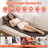 Full Body Massage Mat with Heat, 12 Vibration Nodes Massage Chair Pad with 3 Heating Levels, Multifunctional Full Body PU Relaxation Seat Back Massager with Head Neck Pillow for Home Office