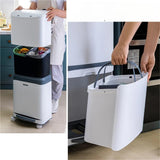 MNUYKGF Step Trash Can Plastic Step Pedal Trash Can Bin, Dual Compartment
