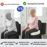 XYRONICA 3" Raised Toilet Seat Cushion, Firm High-Density Foam Toilet Seat Riser, Waterproof Cover, Secure Hook & Loop, Easy-Clean Support, Fits Standard & Elongated Toilets