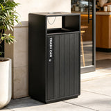 BEAMNOVA 30.36 Gal Outdoor Commercial Trash Can with Lid, Door, Lock