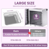 Food Dehydrator for Jerky, 9 Stainless Steel Large Trays, 800W Fruit Dehydrator with Remote Control, 24H Timer and 194°F Temperature Control, Food Dryer for Jerky, Herbs, Fruit, Dog Treats
